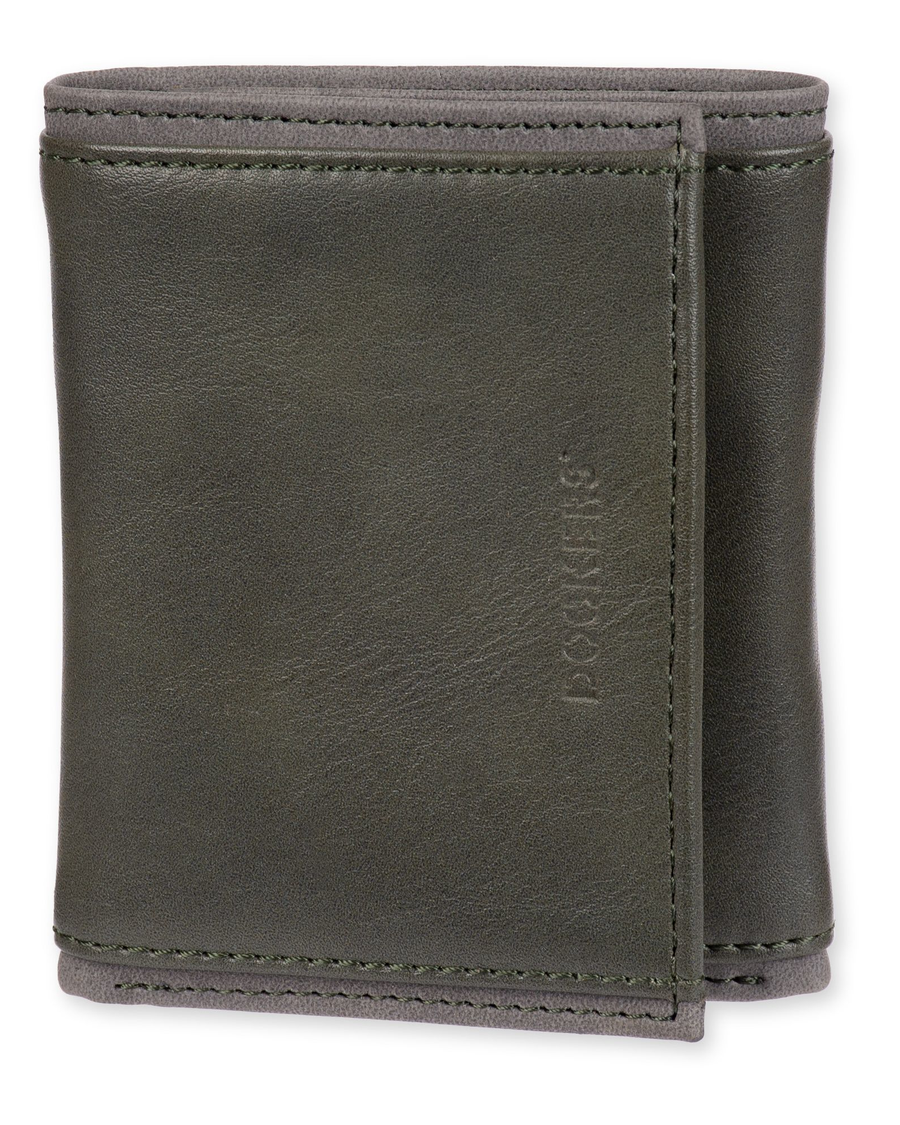 Olive Trifold Wallet w Bill Divider front
